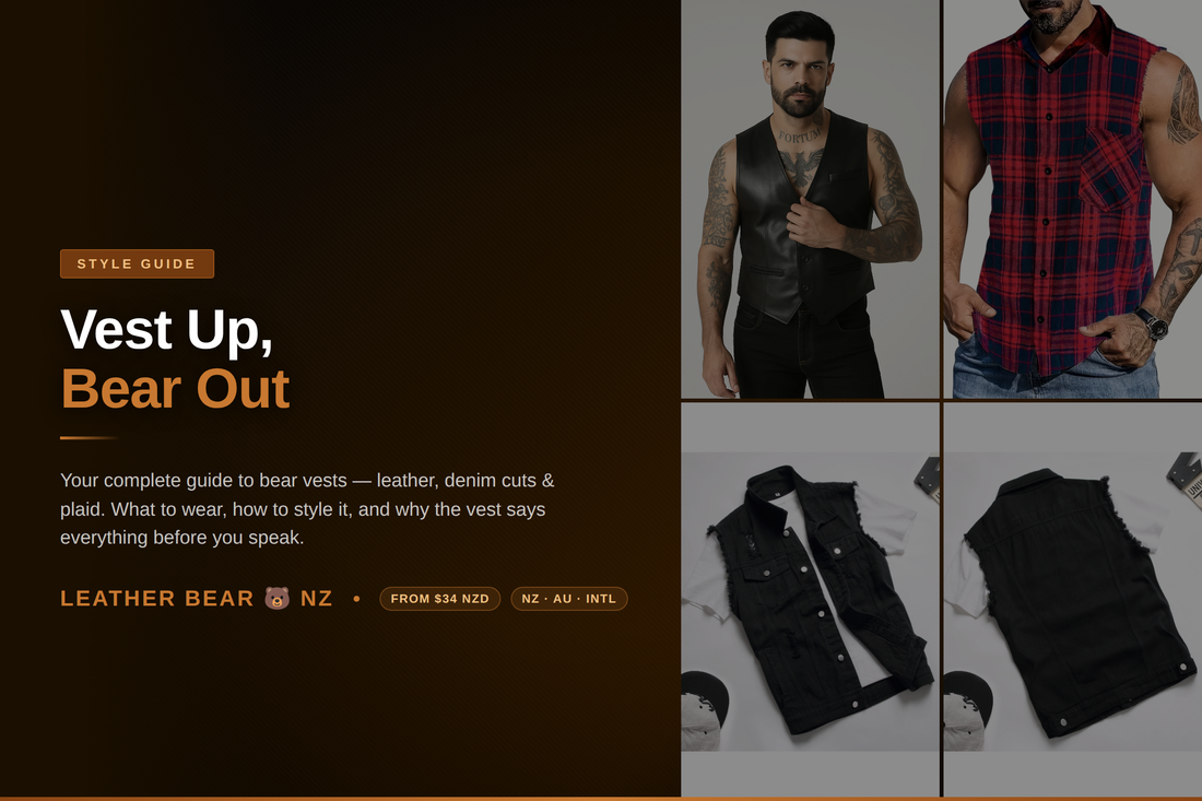 Bear vest style guide - leather, denim and plaid vests for the bear community