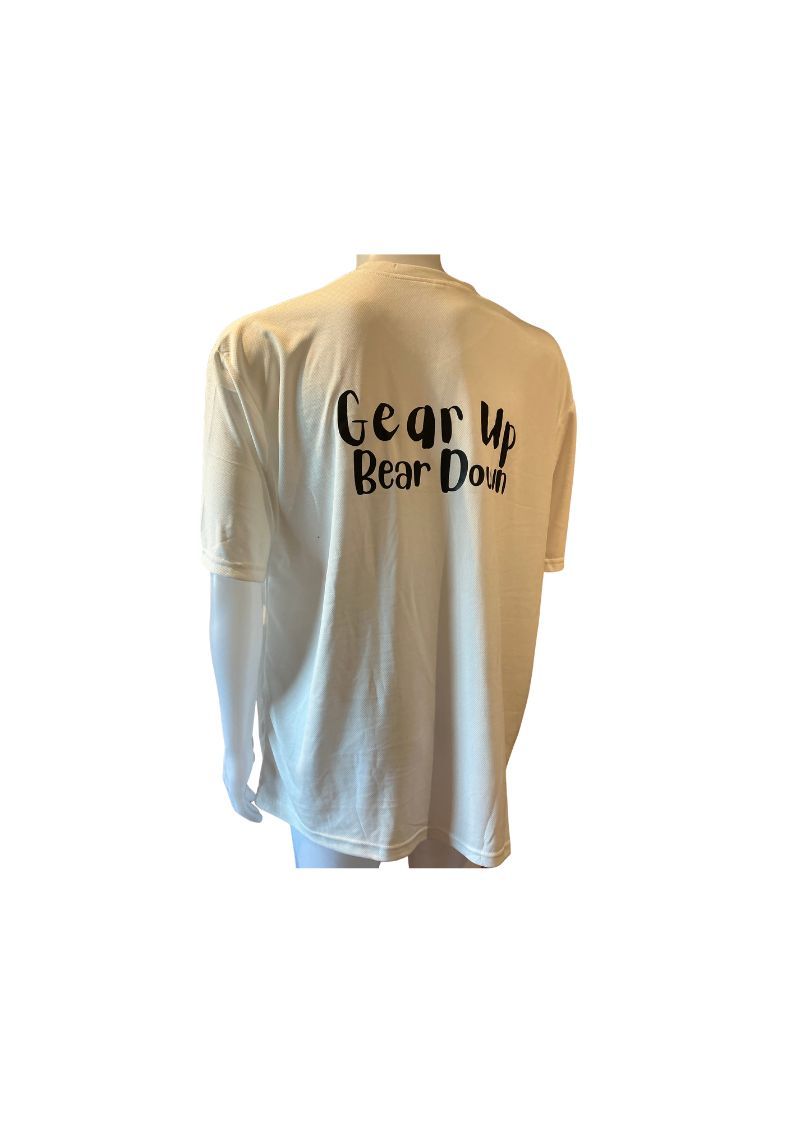 Gear Up, Bear Down Tee in white - back view