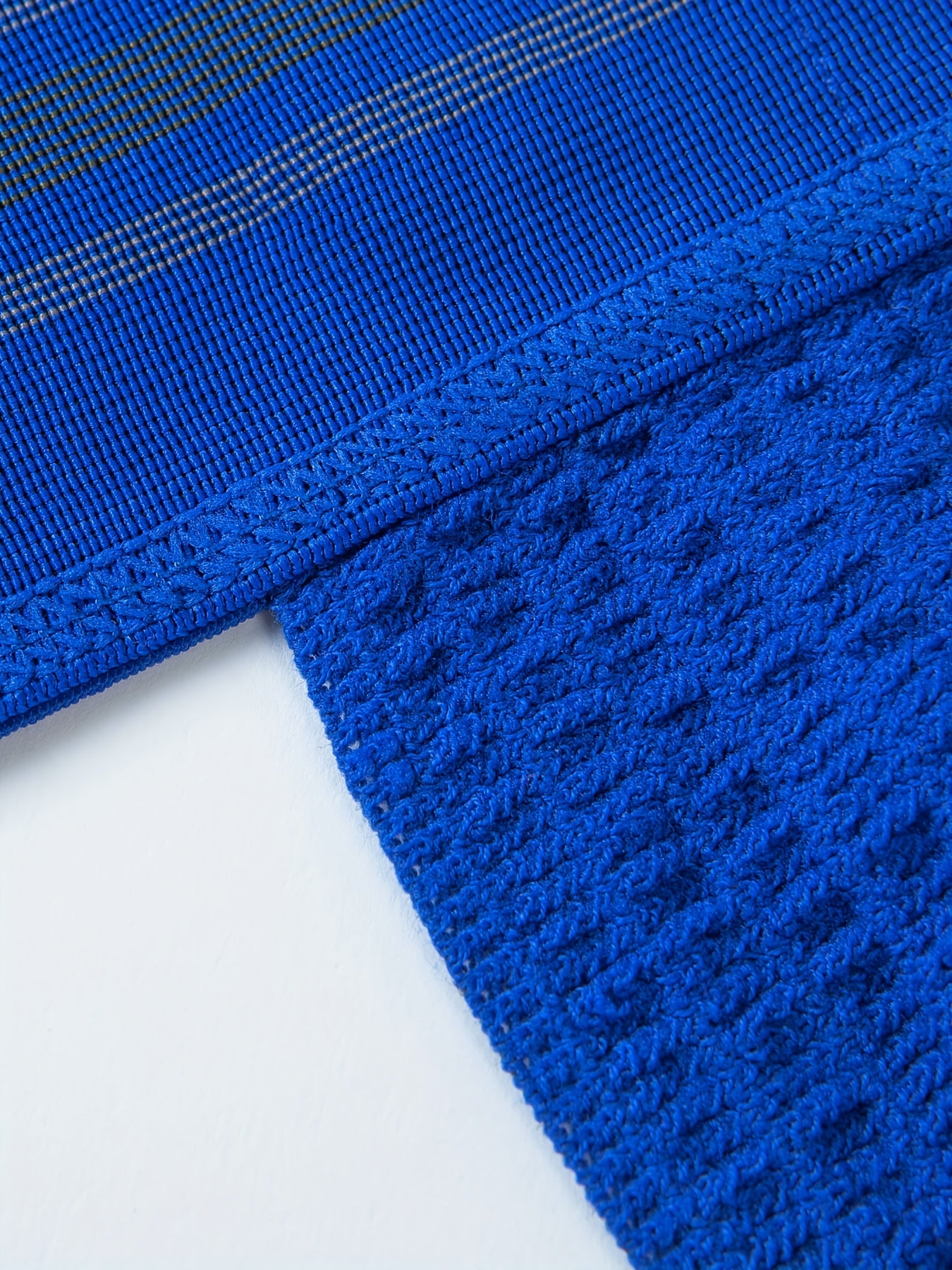 SportLift Jock – Men's Summer Mesh Thong | Breathable Athletic Fit, Blue with Grey Striped Waistband