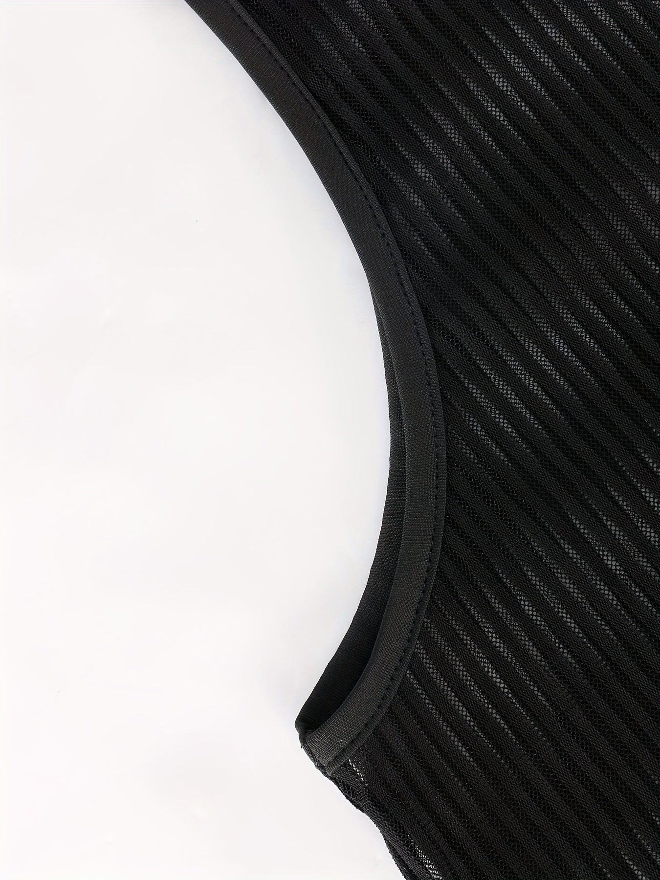 Men's Sheer Knit Tank Top – Slim Fit Transparent Mesh Sleeveless Shirt