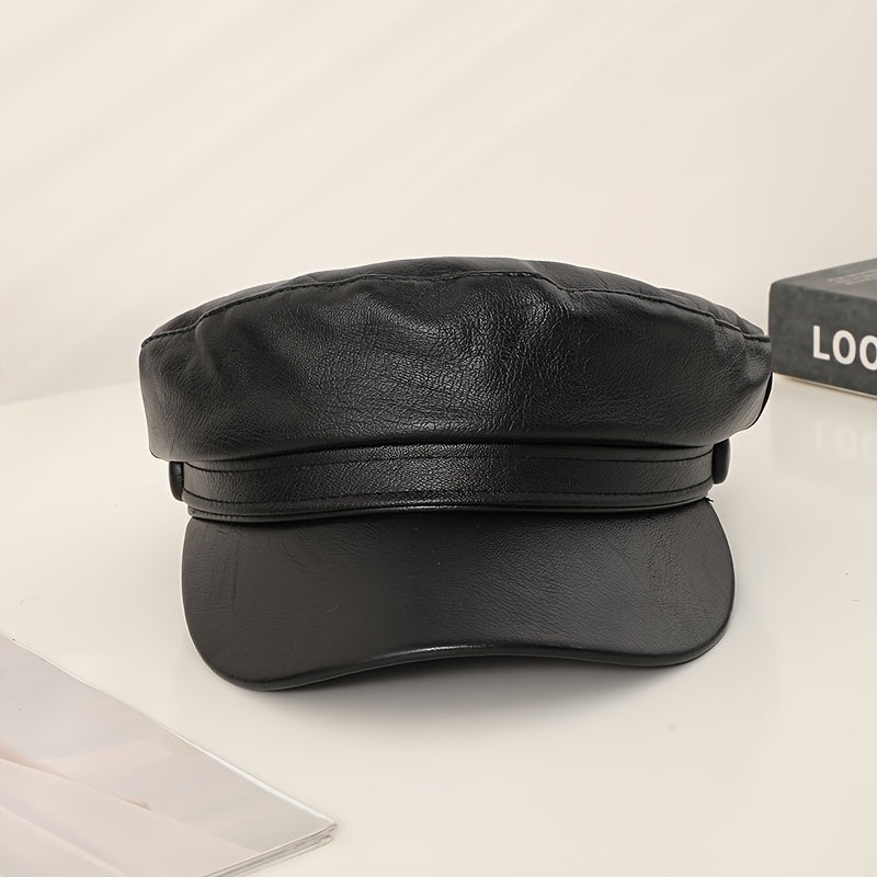 “The Top Daddy” PU Leather Newsboy Cap