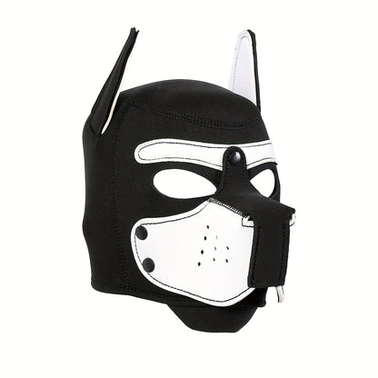 Pup Play Hood  Black & White - front view