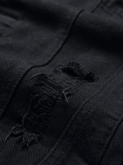 "Bad Boy Summer" Frayed Black Denim Vest - view 6