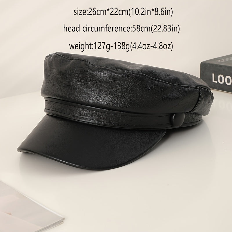 “The Top Daddy” PU Leather Newsboy Cap