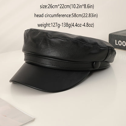 “The Top Daddy” PU Leather Newsboy Cap
