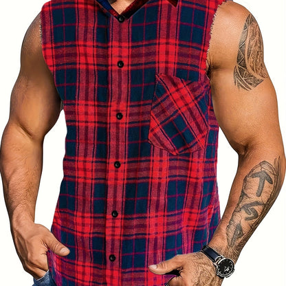 Lumberbear Sleeveless Plaid - detail view