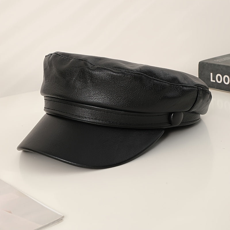 “The Top Daddy” PU Leather Newsboy Cap