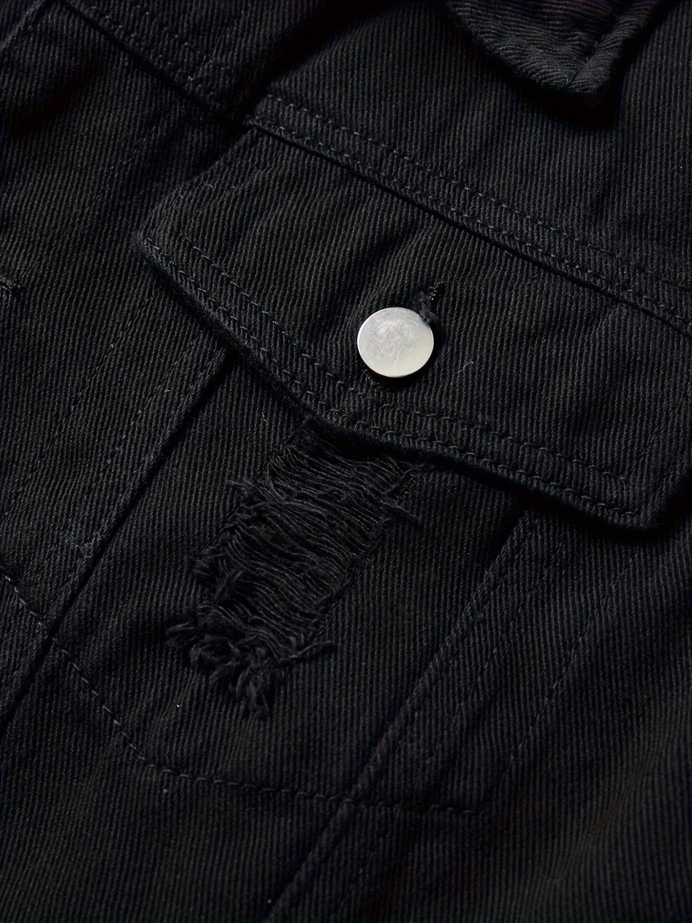 "Bad Boy Summer" Frayed Black Denim Vest - view 4