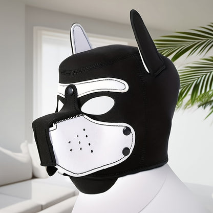 Pup Play Hood  Black & White - detail view