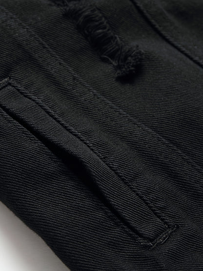 "Bad Boy Summer" Frayed Black Denim Vest - view 7