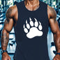 Tank  Mens Sleeveless Bear Paw Top | Bold Muscle Cut Tee for Gym, Street, or Pride - back view