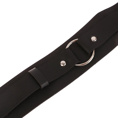 Men's Adjustable PU Leather Armband  Bold Fetish Strap with O-Ring - detail view