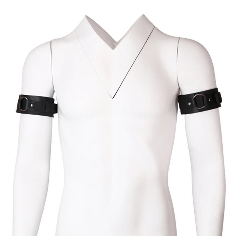 Men's Adjustable PU Leather Armband  Bold Fetish Strap with O-Ring - view 5