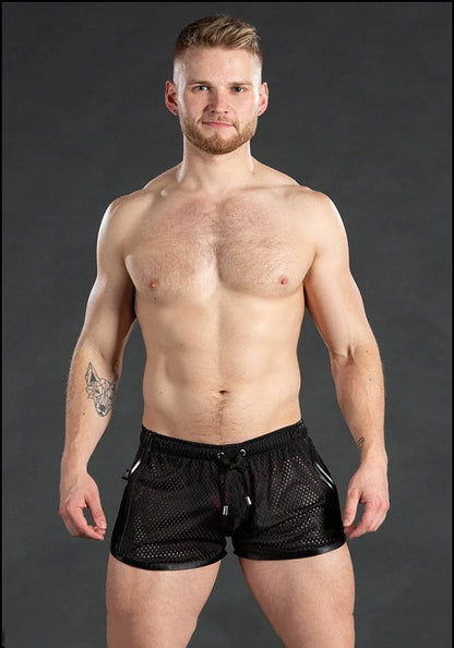 Black See-Through Club Shorts - detail view