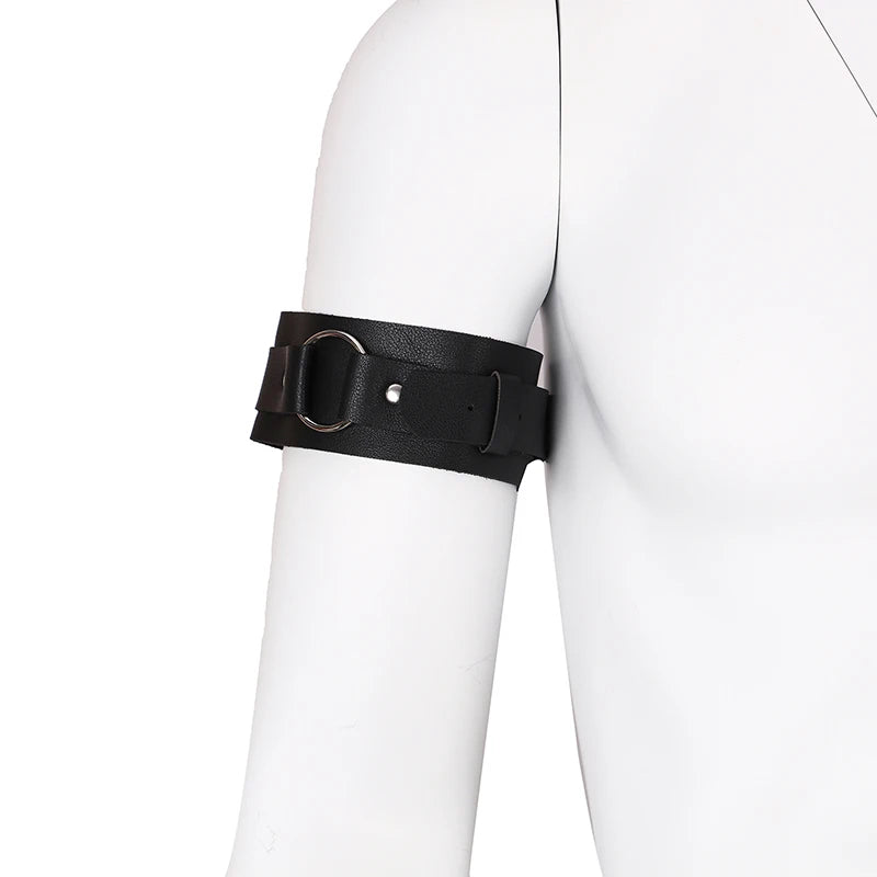 Men's Adjustable PU Leather Armband  Bold Fetish Strap with O-Ring - view 6