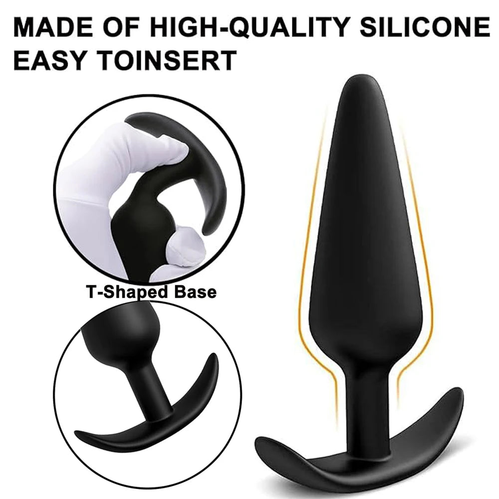 T-Shaped Silicone Anal Plug - back view