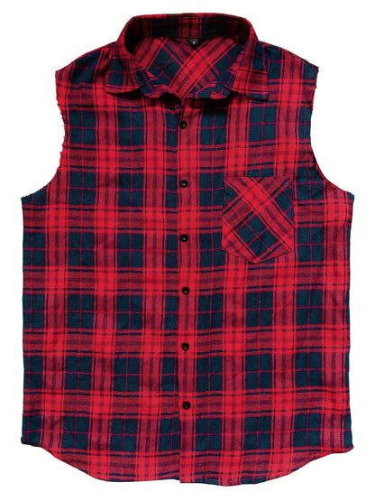 Lumberbear Sleeveless Plaid - back view