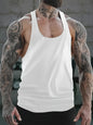 Go Harder Racerback White Tank - front view