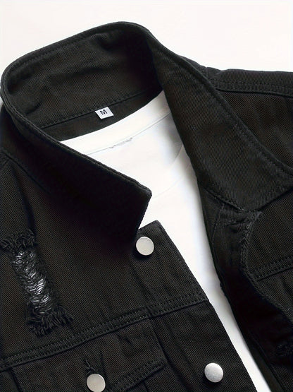 "Bad Boy Summer" Frayed Black Denim Vest - view 3