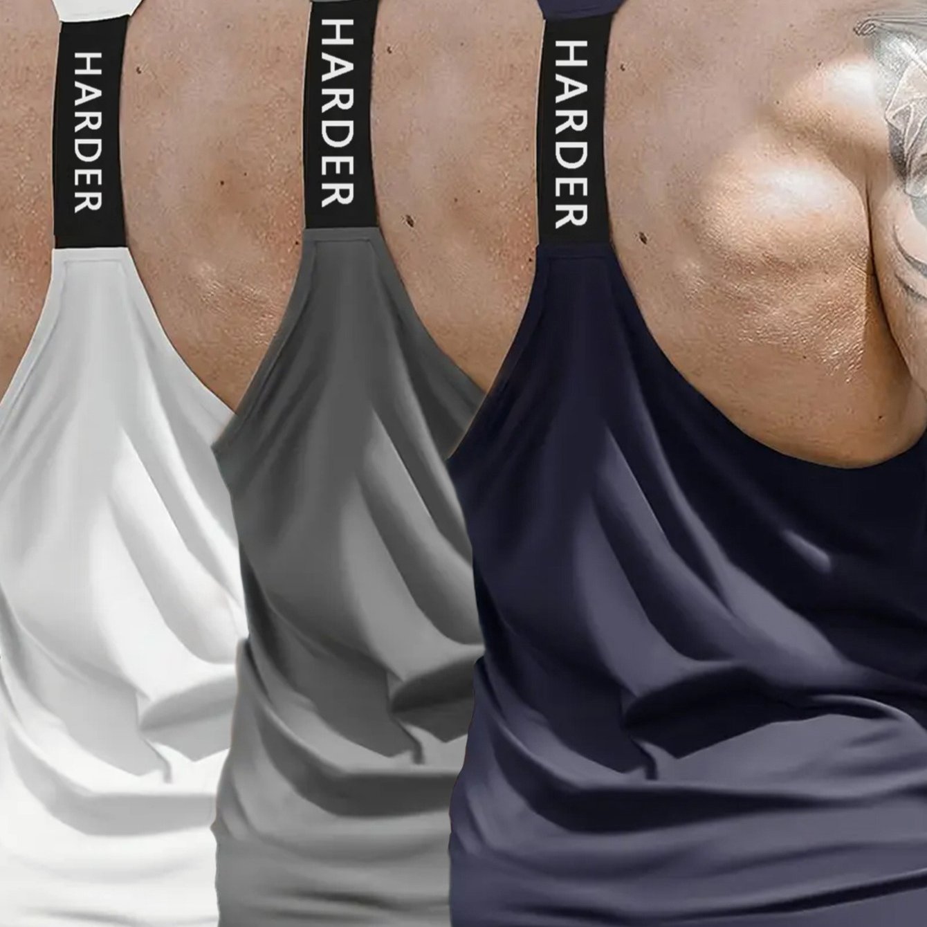 Go Harder Racerback Red Tank - detail view