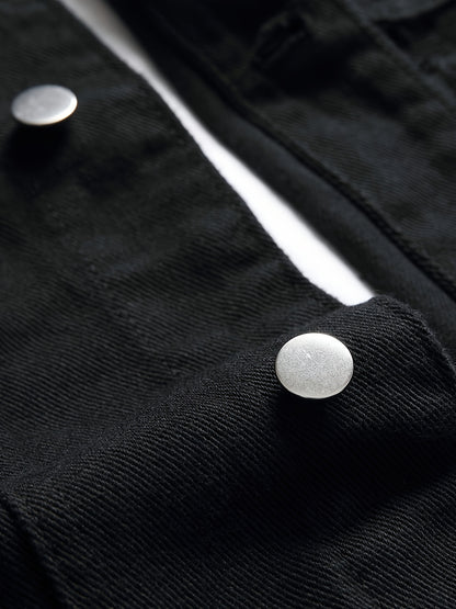 "Bad Boy Summer" Frayed Black Denim Vest - view 8